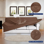 Purefit 100% Dual Waterproof Couch Cover Slipcovers For Couches And Sofas - Stretch Non Slip Fleece Sofa Covers Washable, Leakproof Furniture Protector For Kids, Pets, Dog (Sofa, Brown)