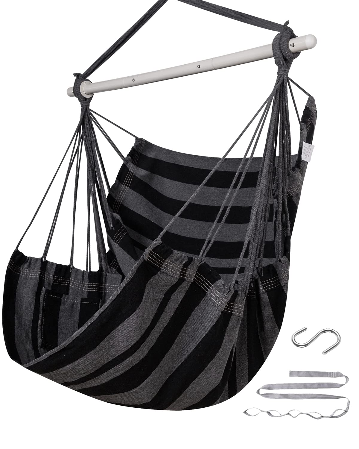 Advokair Hammock Chair Swing (500 Lbs Max) - Hanging Hammock Chair Rope Swing Indoor For Bedroom, Outdoor, Patio, Bedroom, Porch