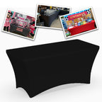 Your Chair Covers 6 Pack Rectangular Spandex Table Covers 6Ft Fitted Tablecloth Wedding Event Patio Table Decorations Elastic Fabric Stretch Table Covers For 6 Ft Folding Table (Black)