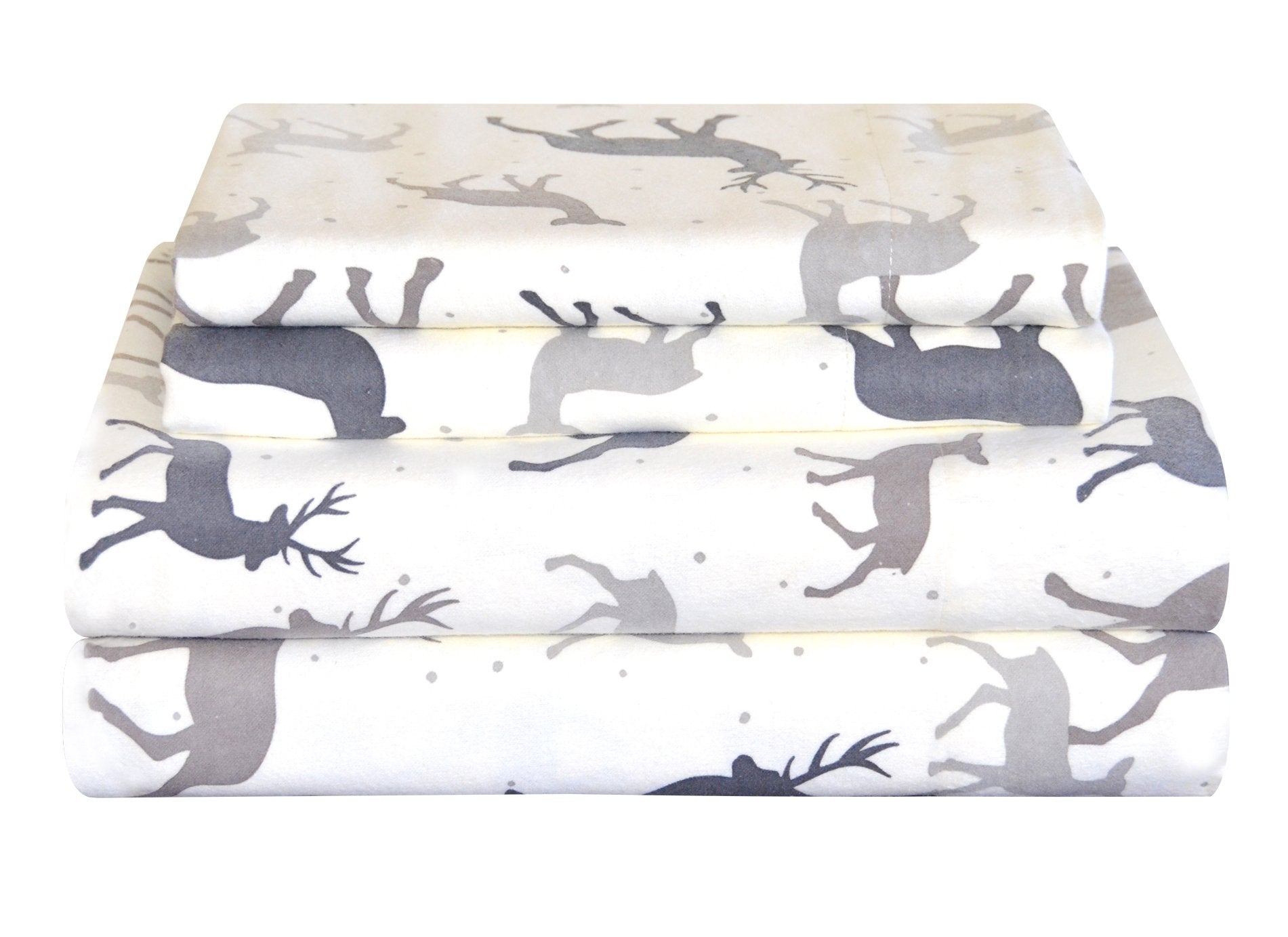 Pointehaven Flannel 170 Gsm Sheet Set,Full Autumn Deer