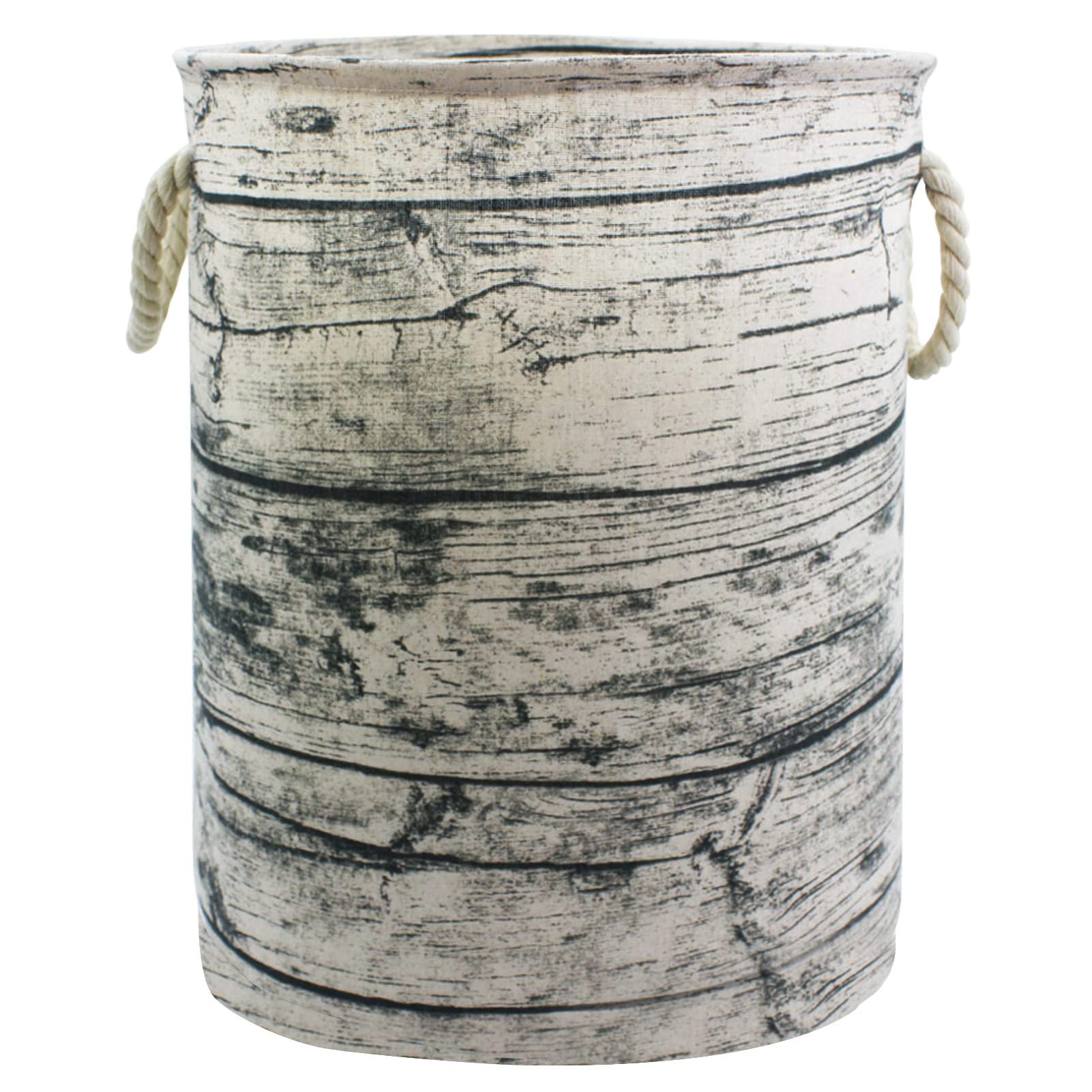 Mziart Unique Tree Stump Large Laundry Basket Bag with Rope Handles, Collapsible Wood Grain Waterproof Laundry Hamper Stylish St