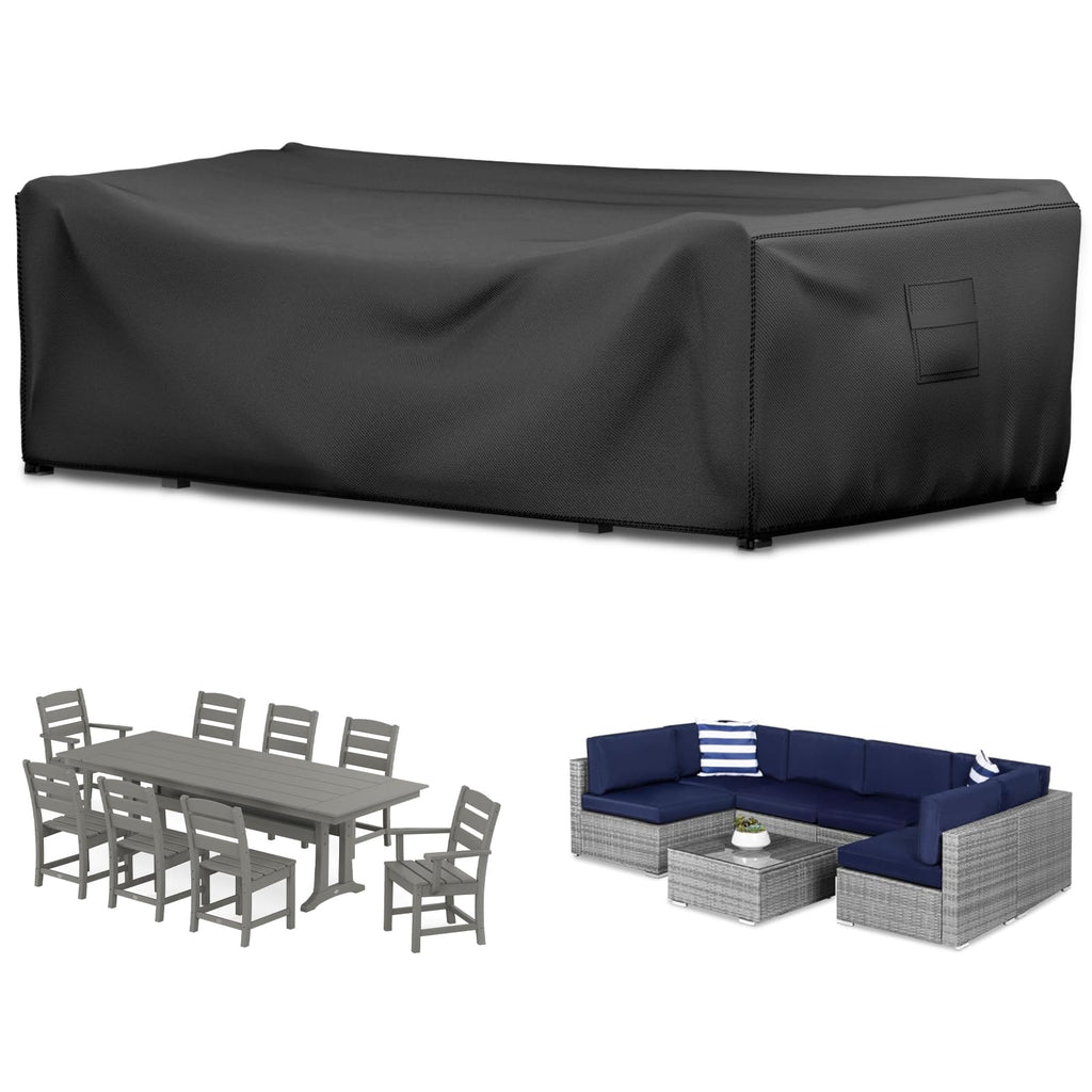 Patio Furniture Set Cover, Rectangular Waterproof Outdoor Table And Chair Set Cover,Furniture Cover For Sectional Sofa Set,Tear-Resistant Material Dust-Proof Couch Cover. (128''Lx83''Wx28''H)