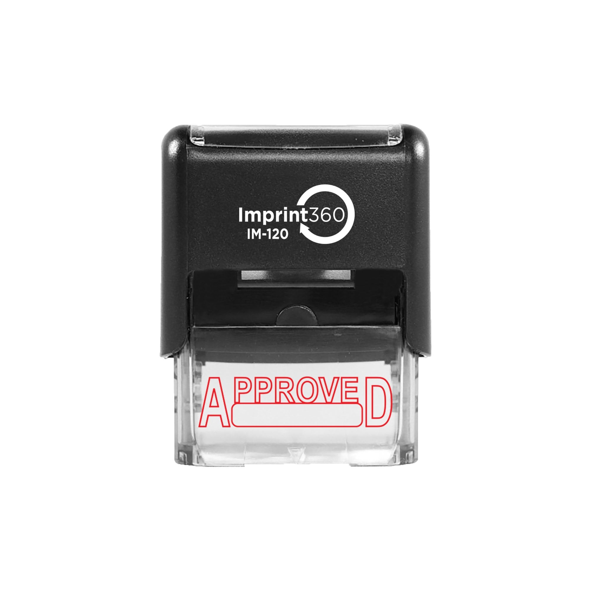 Supply360 As-Imp1000 - Approved W/Signature Box, Heavy Duty Commerical Quality Self-Inking Rubber Stamp, Red Ink, 9/16' X 1-1/2