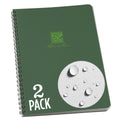 Rite In The Rain Weatherproof Side Spiral Notebook, 6.625' X 8.5', Green Cover, Dot Grid Pattern, 2 Pack (No. 973Dg-Lgl2)