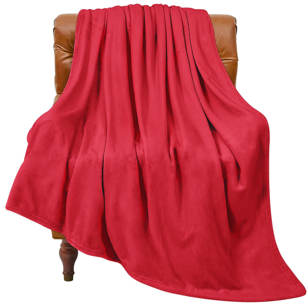 Bedelite Fleece Blanket Red Throw Blanket For Couch & Bed, Luxury Plush Cozy Fuzzy Blanket 50' X 60', Super Soft Warm Lightwei