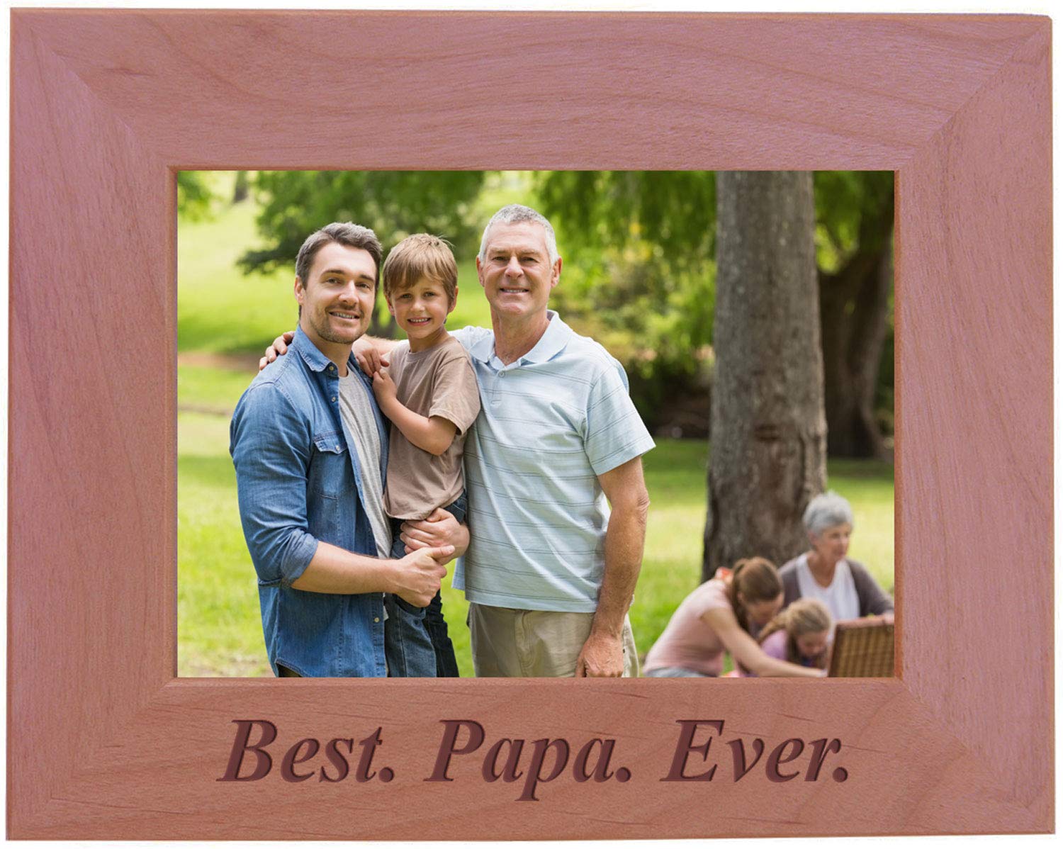 CustomGiftsNow Best Papa Ever - Wood Picture Frame (5x7 Horizontal)