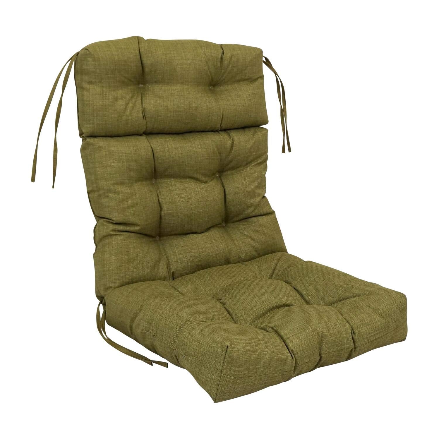 Blazing Needles Solid Multi-Section Tufted Outdoor Chair Cushion, 20 x 42, Avocado