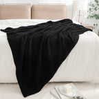 Bearberry Super Soft Fluffy Throw Blanket Lightweight Cozy Warm Throw Blankets For Couch Bed Sofa All Season (Black, 50   X60