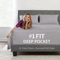 Dealuxe Bed Sheets Set, Queen Deep Pocket, 4-Piece Bed Sheets & Pillowcases, Calm Grey, Zipper Closure