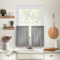Elrene Home Fashions Cameron Linen Tier Curtains, 30'' W x 24'' L Each (Set of 2 Tiers), Gray