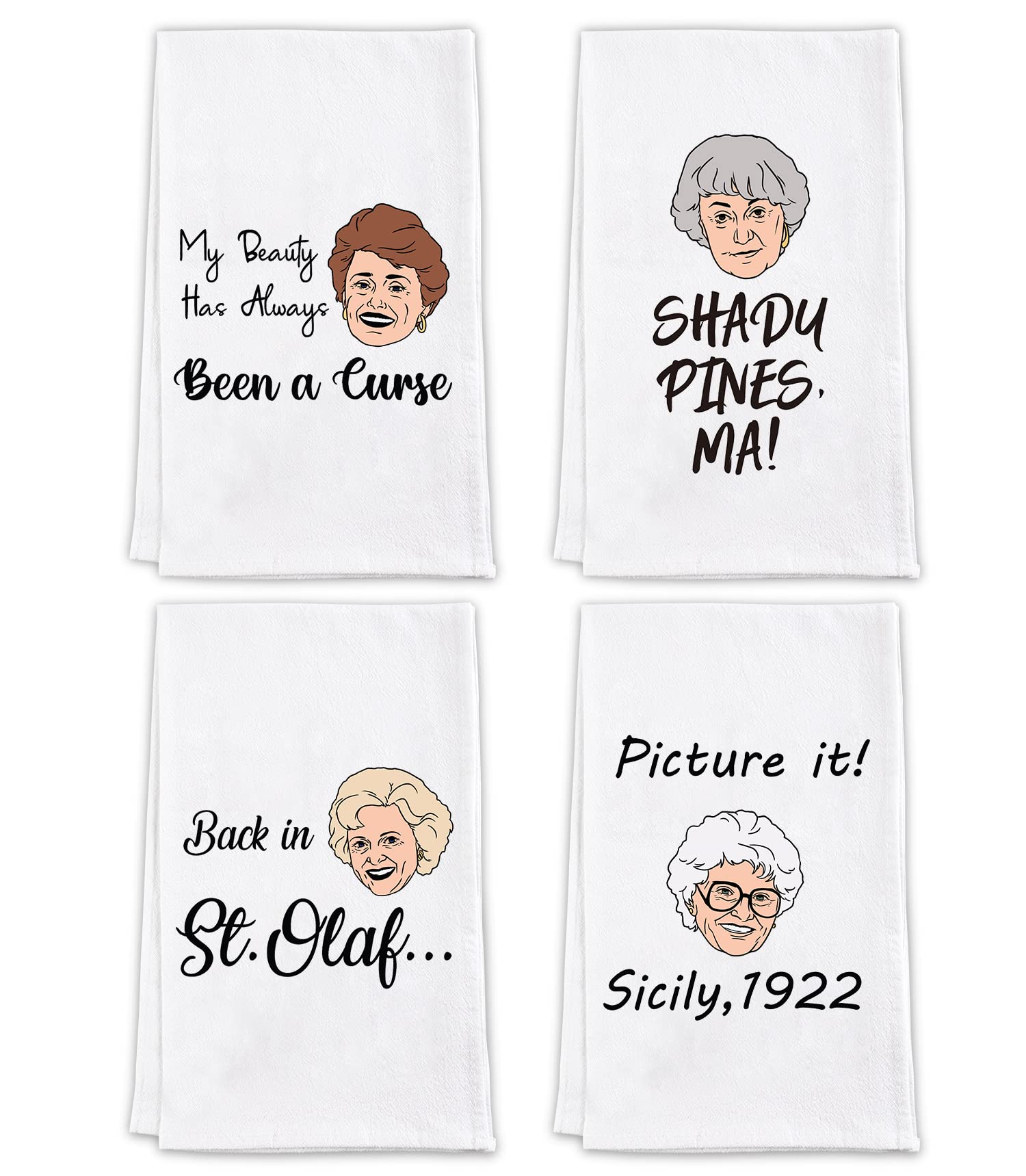 Funny Kitchen Towels-Golden Inspired Gifts for Women,Golden Merchandise Towels Set,Funny Novelty Hand Towels for Girls Night-Uni