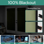 Homeideas 100% Blackout French Door Curtains, Privacy Door Curtains For Door Window, 26 X 80 Inch Room Darkening Curtains, Thermal Insulated Door Window Shades For Bedroom, (1 Panel, Sage Green)
