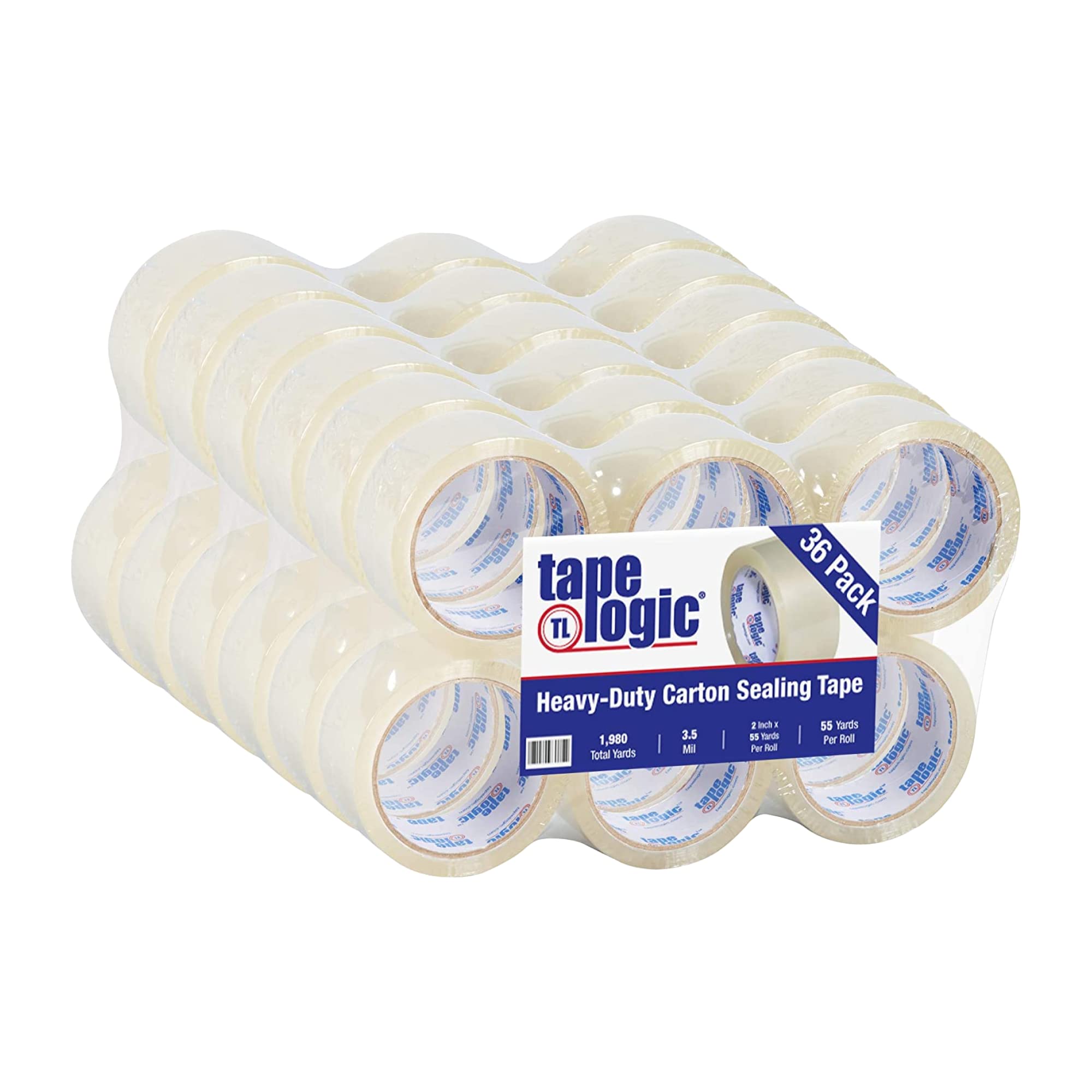 Tape Logic Packaging Tape For Boxes, 2In X 55 Yards, 3.5 Mil, 36-Pack | Clear Acrylic Tape Strong For Packing, Mailing, Boxing,