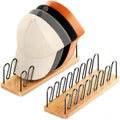UdoUto Hat Organizer for Baseball Caps, 2 Pack Wood & Metal Hat Rack