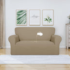 Purefit 100% Dual Waterproof Couch Cover Slipcovers For Couches And Sofas - Stretch Non Slip Fleece Sofa Covers Washable, Leakproof Furniture Protector For Kids, Pets, Dog (Loveseat, Natural)