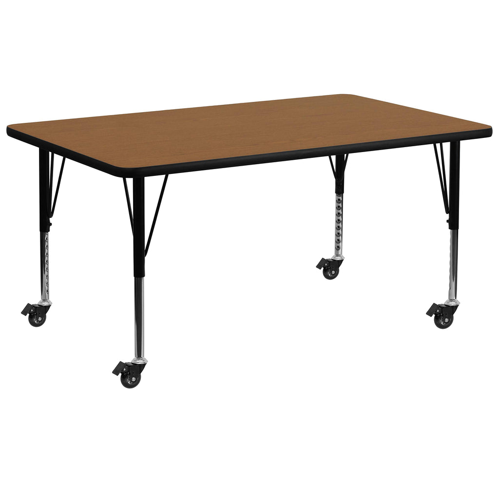 Flash Furniture 30X72 Rec Oak Activity Table, 30 W X 72 L