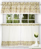 Ellis Curtain Clarice 52-By-12 Inch Ruffled Valance, Violet