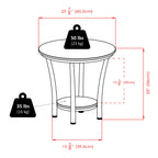 Winsome Maya Round End Table, 23.82" Medium Density Fiber, Black, Model 93219