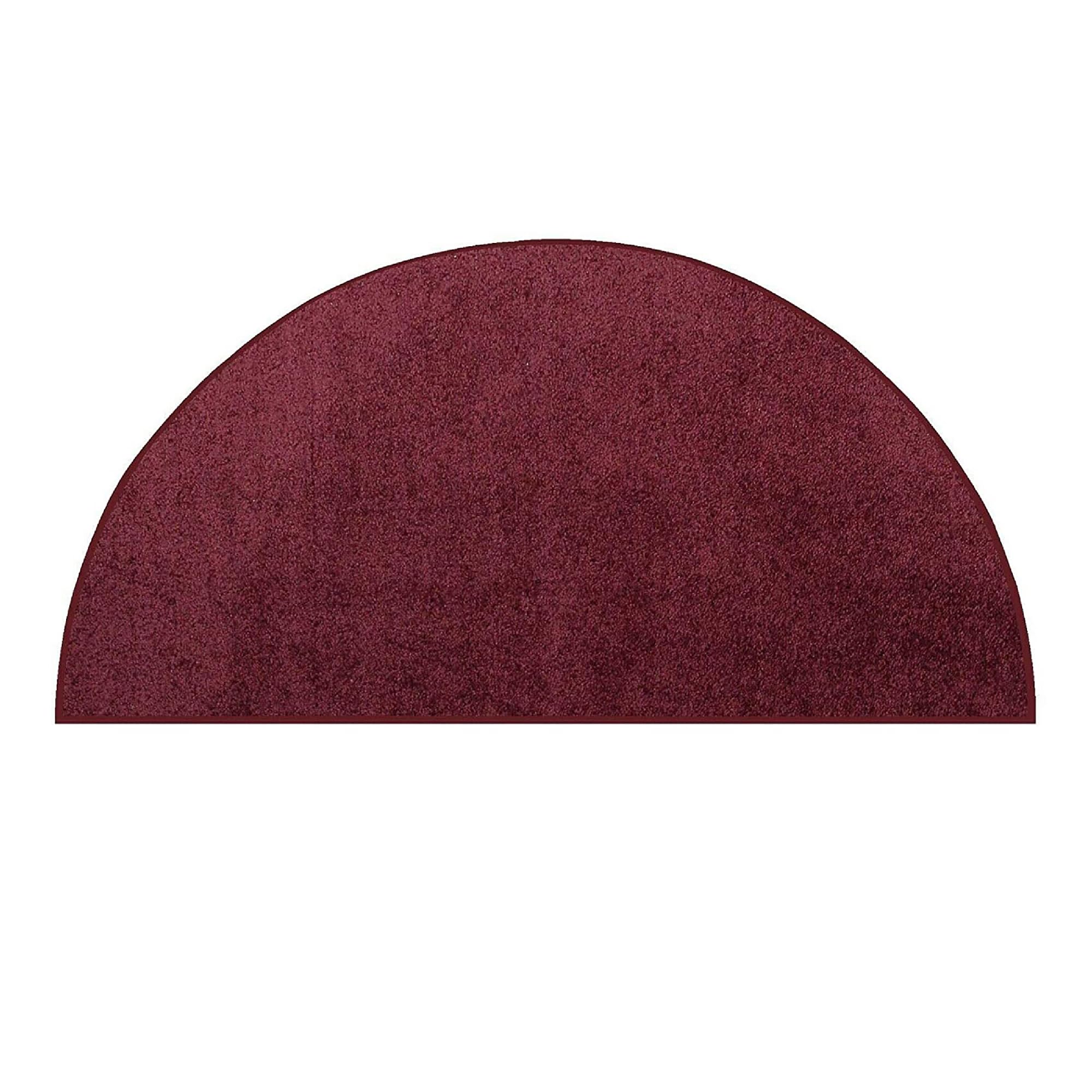 Pet Friendly Solid Color Area Rugs Cranberry - 20'' x 40'' Half Round, Indoor, Stain Resistant, Perfect for Living Room, Bedroom