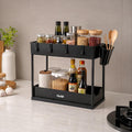 Clazkit 2Tier Under Sink Organizer For Kitchen & Bathroom | PullOut Cabinet Storage Rack With Hooks & Hanging Cup | MultiPurp