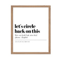 Poster Master Typography Poster - Retro Dictionary Print - Lets Circle Back on This Definition, Book Page, Funny - Gift for Col