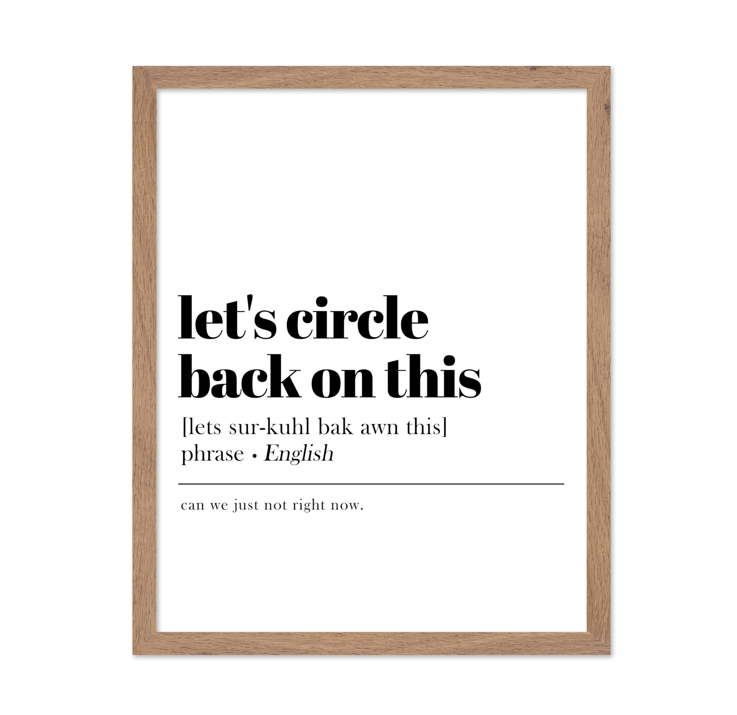 Poster Master Typography Poster - Retro Dictionary Print - Lets Circle Back on This Definition, Book Page, Funny - Gift for Col