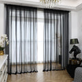Window Black Sheer Curtains 48 Inches Width 45 Inches Long 2 Panels Sheer Curtains Clear Curtains Basic Rod Pocket Panel for Hom