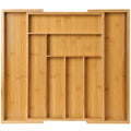 Store 2508 Expandable Bamboo Wood Utensil Cutlery Drawer Organizer Tray  8 Compartments, 52 X 43 X 4.8 Cm,Brown