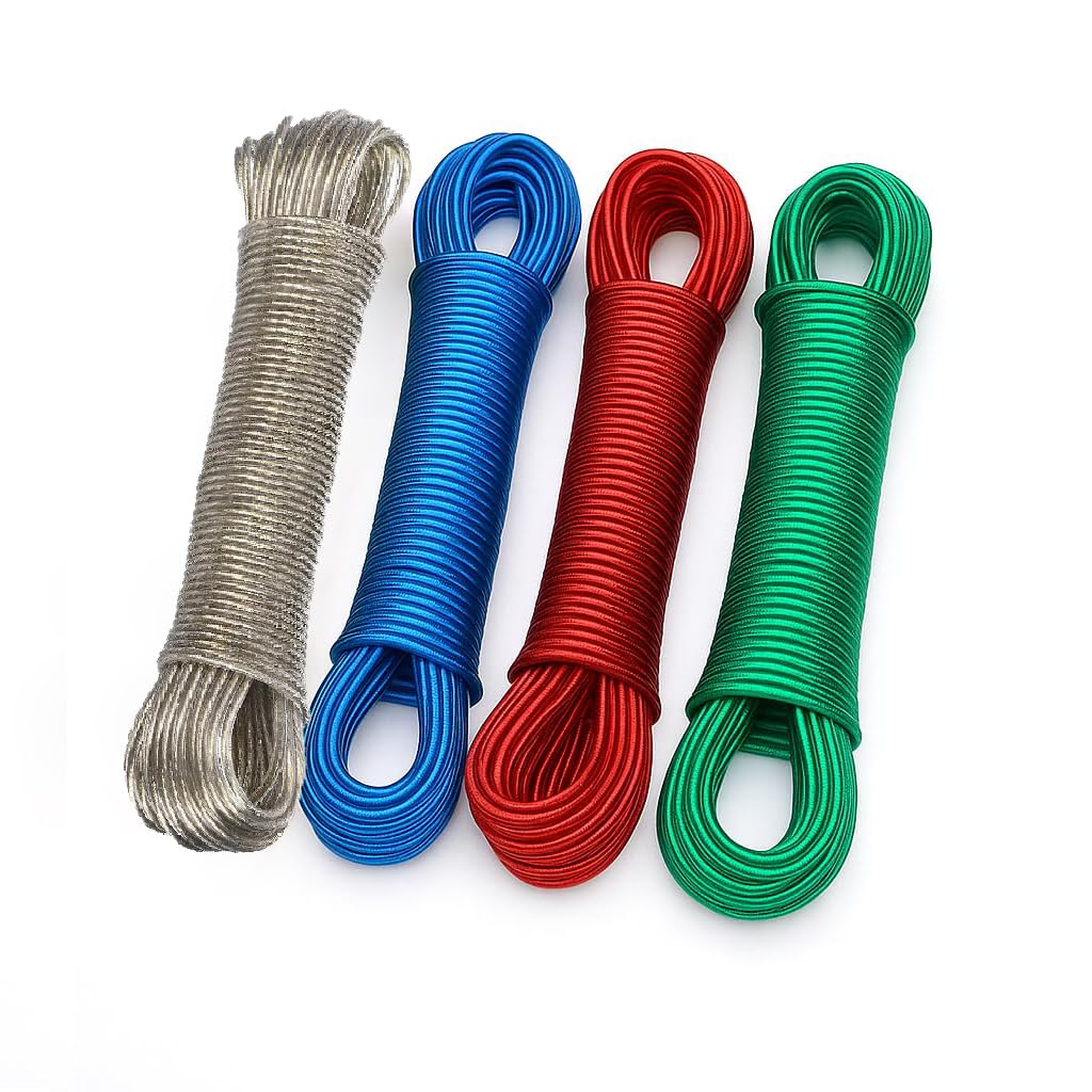Vihax Cloth Drying Rope | Hanging Rope | Kapde Sukane Ki Rassi Wire | Clotheslines For Travel, Home, And Outdoor Drying (Transpa