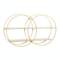 CosmoLiving by Cosmopolitan Metal Round 2 Shelf Wall Shelf, 30'' x 6'' x 18'', Gold