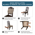 Genina Waterproof Seat Covers For Dining Room Chair Covers Waterproof Dining Chair Covers (2 Pcs-Rear-Covered, Khaki)