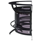 Coaster Home Furnishings Dallas 2-Shelf Curved Home Bar Smoke and Black Glass (Set of 3)