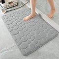 PORMONO Memory Rubber Bath Mat  Super Absorbent Cobblestone Bathroom Rug  Machine Washable Bath Mat