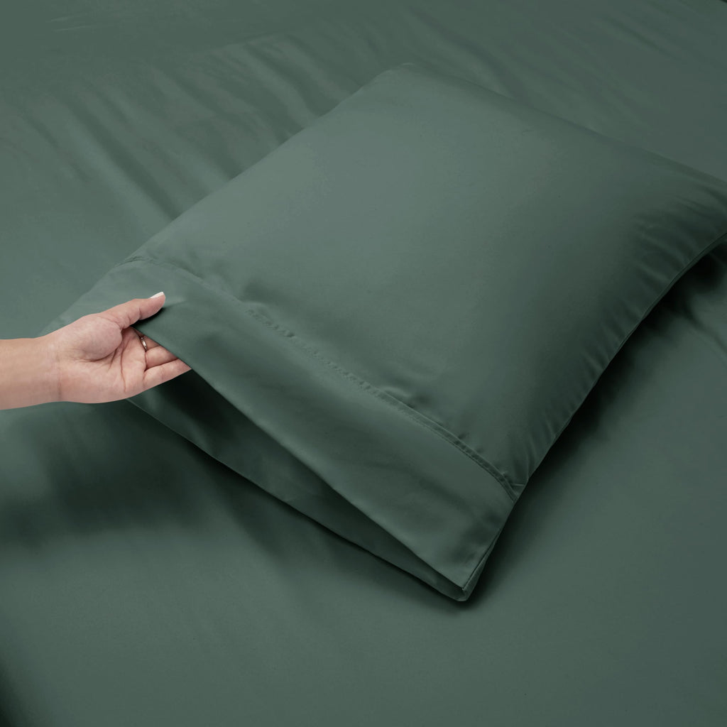 Nestl Extra Deep Pocket Sheets - Fits Mattress 18-24 Inches Deep, Extra Deep Pocket King Size Sheets Sets, 4 Piece King Size Sheets, King Sheets Deep Pocket, Forest Green Sheets