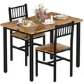 AWQM 3 Piece Dining Table Set, Small Industrial Kitchen Table and 2 Chairs, Kitchen Breakfast Dining Table Set, Breakfast Table 