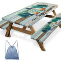 Britown Picnic Table Cover with Bench Covers Elastic Edges, Wood Camper Fitted Table Cover, Outdoor Patio Camping Essentials 72 
