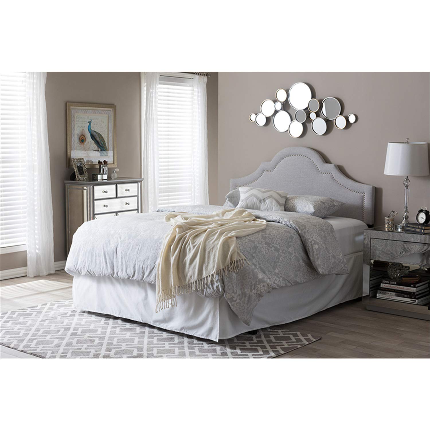 Baxton Studio Ritta Modern and Contemporary Upholstered Headboard Beige/Queen