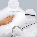 Higoom King Size Bed Pillows For Sleeping 4 Pack,Luxury Hotel Pillows,Comfortable And Supportive,Machine Washable,Suitable For S