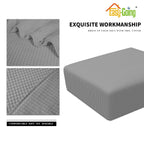 Easy-Going Stretch Square Ottoman Cover 40X40X15 Inch Folding Storage Stool Furniture Protector Soft Rectangle Slipcover With Elastic Bottom Light Grey