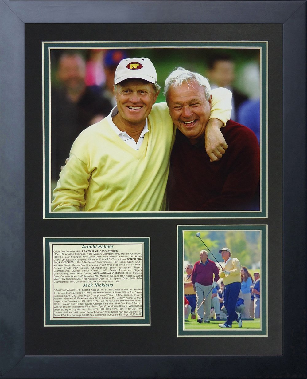 Legends Never Die Jack Nicklaus and Arnold Palmer Portrait Collage Photo Frame, 11 x 14