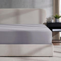 Nestl Grey Lavender Fitted Sheet Queen Size, Extra Deep Pocket Queen Fitted Sheet Only, 1800 Microfiber Fitted Bed Sheet, Soft F