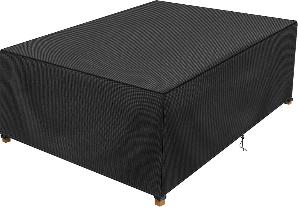 Patio Table Cover 100% Waterproof, 64X45X28 Inch Outdoor Table Cover Rectangular, Patio Furniture Cover For Dinning Furniture, Picnic Coffee Tables Chairs And Sofas, Black
