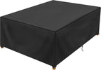 Patio Table Cover 100% Waterproof, 64X45X28 Inch Outdoor Table Cover Rectangular, Patio Furniture Cover For Dinning Furniture, Picnic Coffee Tables Chairs And Sofas, Black