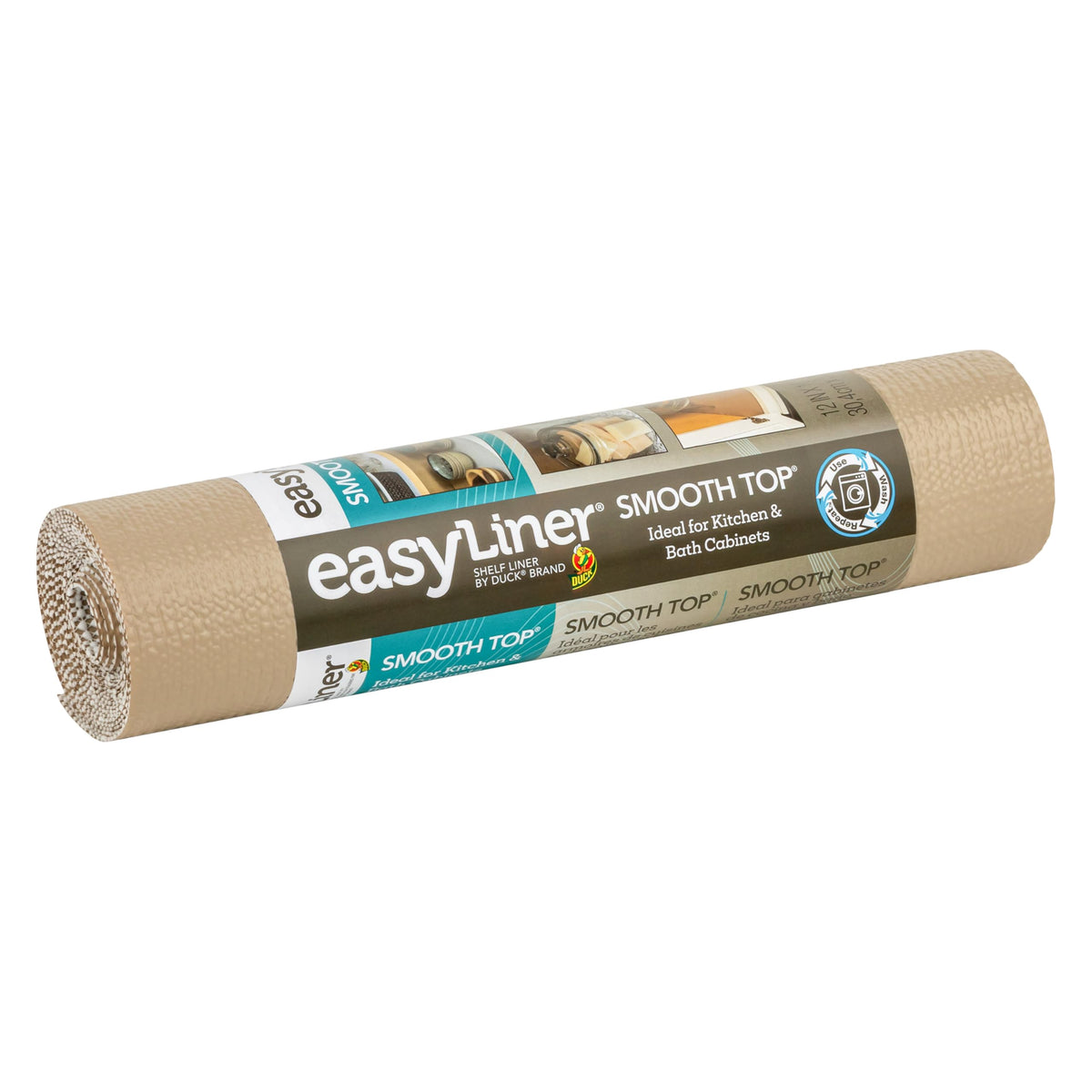 Duck Brand 1211084 Smooth Top Easy Liner Non-Adhesive Shelf Liner, 12-Inch x 10-Feet, Taupe