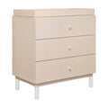 Babyletto Gelato 3-Drawer Changer Dresser with Removable Changing Tray in Washed Natural and White, Greenguard Gold Certified
