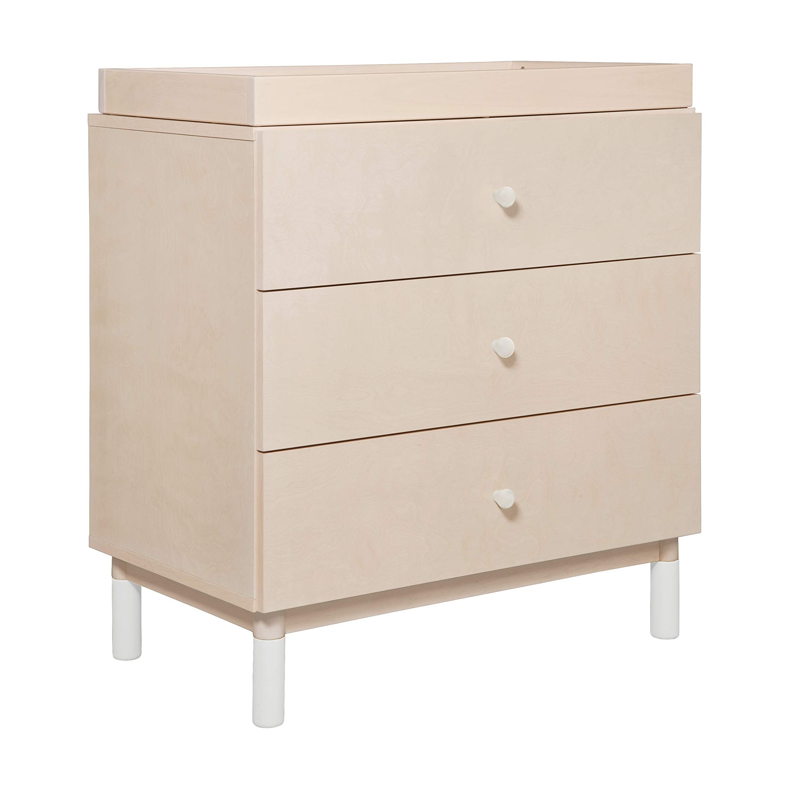 Babyletto Gelato 3-Drawer Changer Dresser with Removable Changing Tray in Washed Natural and White, Greenguard Gold Certified