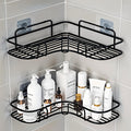 Apexa Self Adhesive Corner Shelf For Bathroom/Shelf Adhesive For Kitchen/Bathroom Organiser Without Drill/With Magic Sticker (Gi