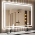ISTRIPMF 48 x 40 Inch LED Bathroom Mirror with Lights, Backlit and Front Lighted Bathroom Mirrors for Wall, Anti-Fog Dimmable Me