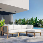 Modway Clearwater Sectional, 4-Piece Set, Gray White