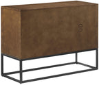 Crosley Furniture Byron Media Console And Record Player Stand With Storage For Vinyl Records, Brown/Black